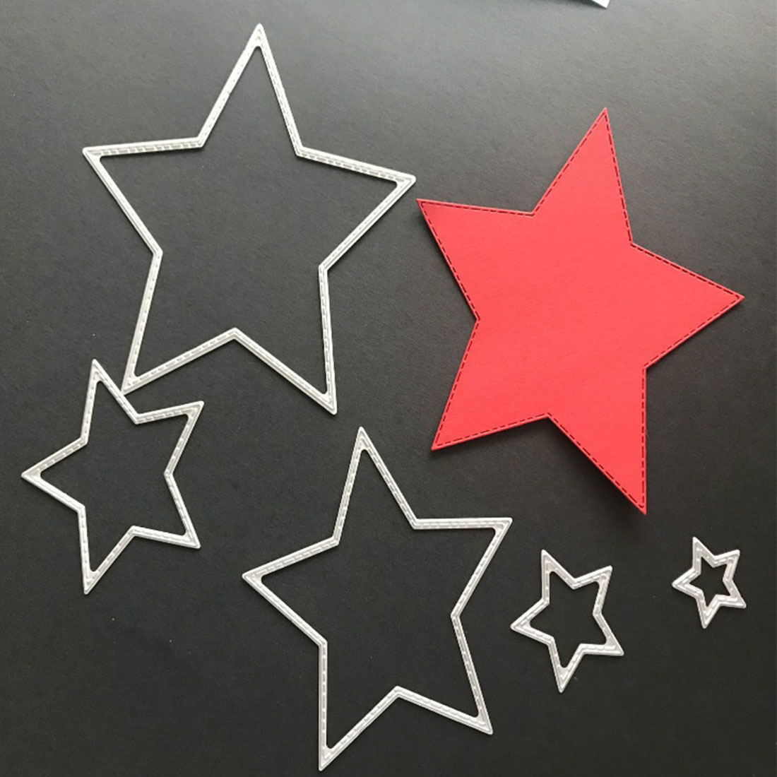 8 Stks/partij Basic Sterren S M Grote Sdie Snijdt Metalen Stansen Sterft Stencils Scrapbooking Tool Embossing Map