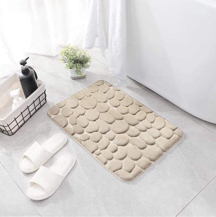 Bathroom Mats Super Absorbent Bath Mat Carpet Non-slip Floor Mat Comfortable and Resilient Modern Simple Door Decor Washable Rug: Khaki / 400MMx600MM