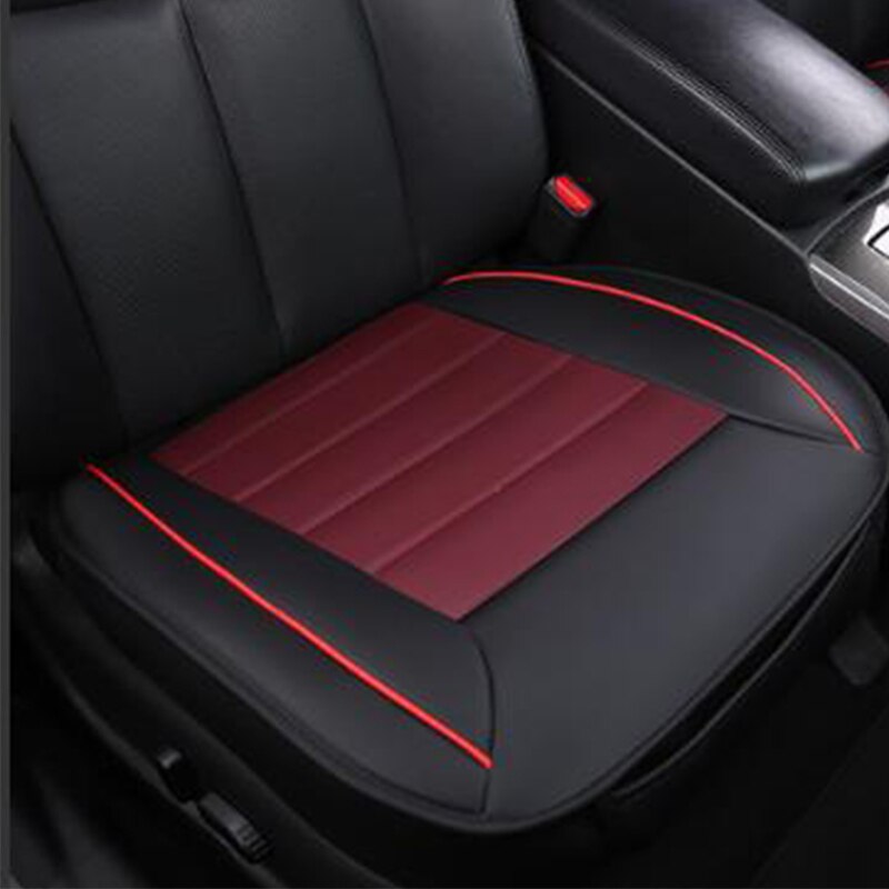Autostoel all-inclusive auto accessoires PU lederen interieur auto bekleding vier seizoenen universele zitkussen: 1pcs front red black