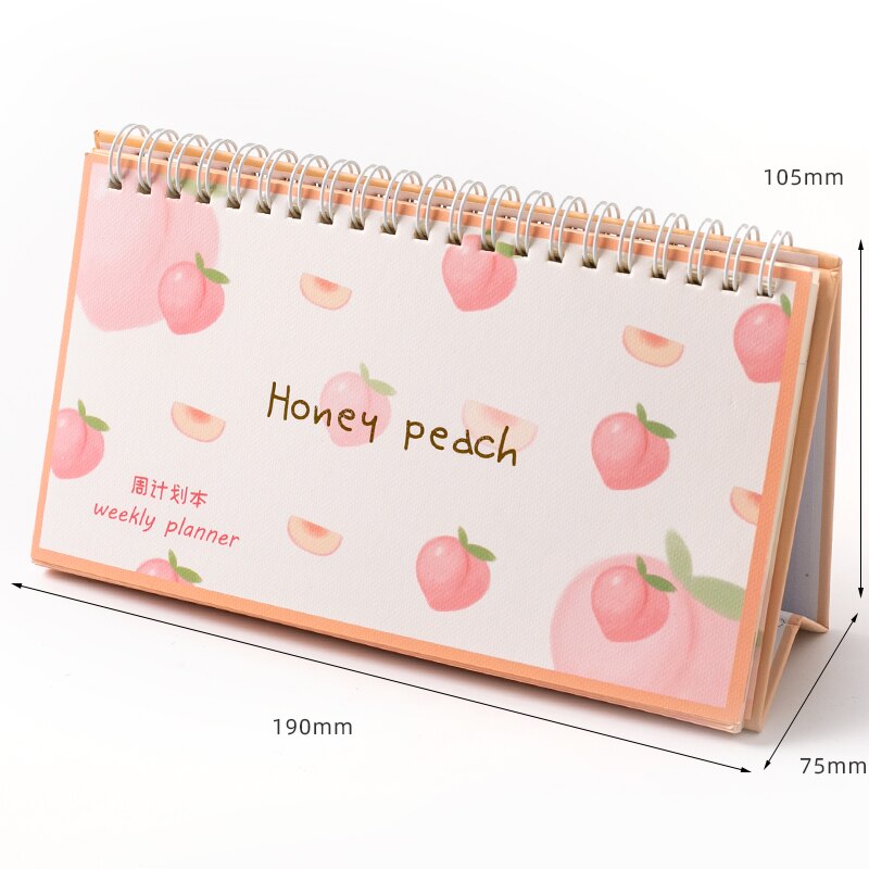 Leuke Student Bureau Cartoon Tijd Organizer Pad Briefpapier Maandelijkse Wekelijkse Dagelijkse Planner Lijst Memo Pad Note Pad Spoel Notebook: Oranje