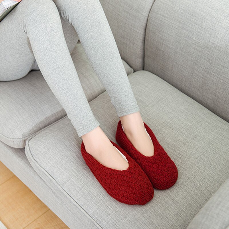 Calcetines gruesos antideslizantes para el hogar, zapatillas cálidas de felpa, calcetín de Color sólido, zapatos planos para el hogar y el dormitorio, nueva