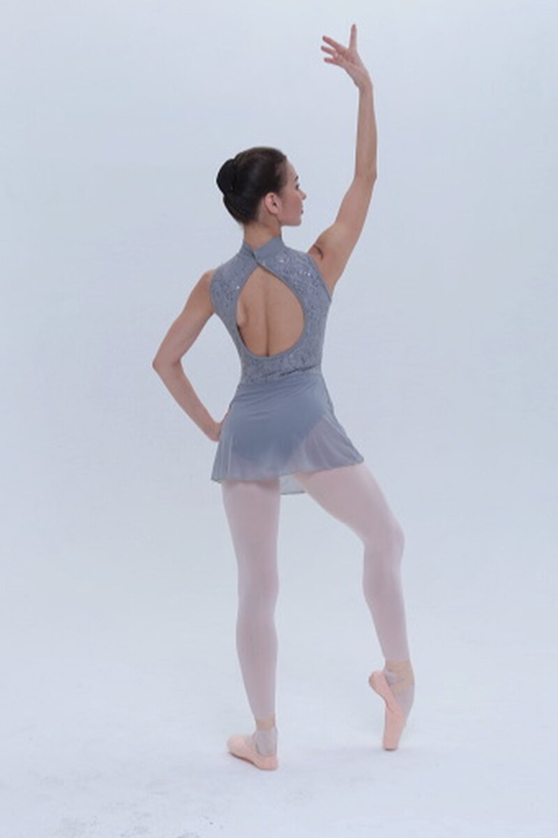 Sansha Ladies Ballet Dance Performance Costume Sleeveless High-neck Dance Leotard Women Shining Lace Training Dress 53BO1006P