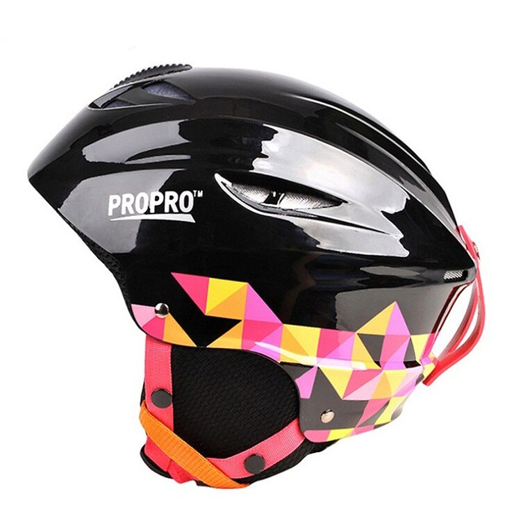 Halfbedekte skihelmen buitensport integraal gevormd snowboard skateboard winter schaatsen skihelm: Zwart / Ik