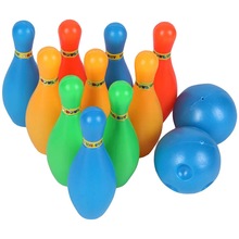 12 stk / sæt børn bowling legetøj ensfarvede stifter bolde bowling spil indendørs sport udvikling legetøj