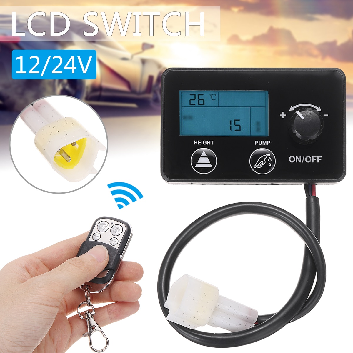 Universal LCD Monitor Switch With Car Remote Control 12V/24V Car Diesel Air Heater Controller Parking Heater Replacement Part