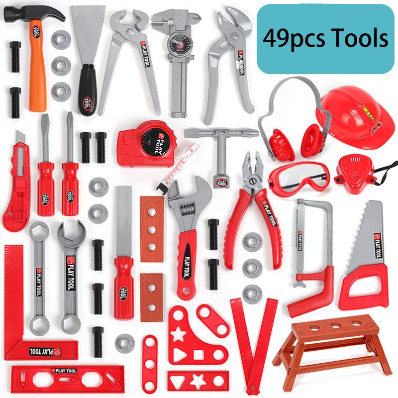 49 Stks/set Kinderen Reparatie Tool Milieu Plastic Pretend Play Techniek Onderhoud Gereedschap Speelgoed Tuin Gereedschap Speelgoed