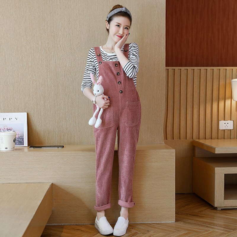 Herfst 2 Kleuren Corduroy Moederschap Bib Broek Jumpsuits Kleding Voor Zwangere Vrouwen Bootton Losse Zwangerschap Overalls Romper Broek