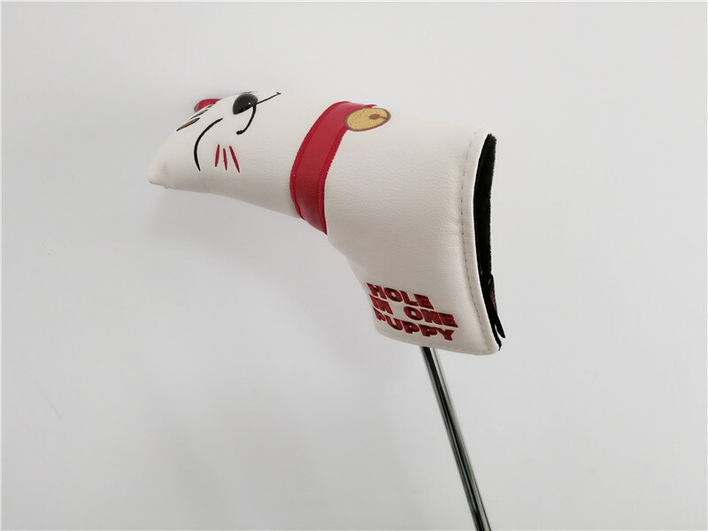 Mooie Kat Golf Driver Woods Hoofd Covers Cartoon Dier Fairway Hybrid Putter Pu Leather Putter Headcovers Golf Covers: blade putter