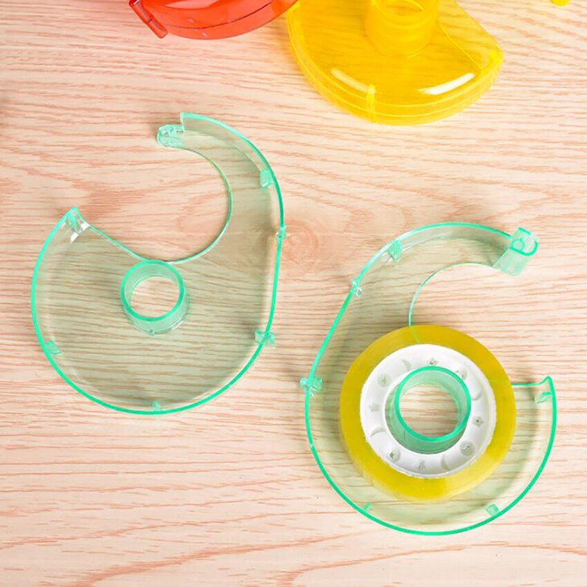 1pc gennemsigtige tape cutter holder plastik japansk papir klæbende tape dispenser bærbar tape rulle papirvarer lille skærer