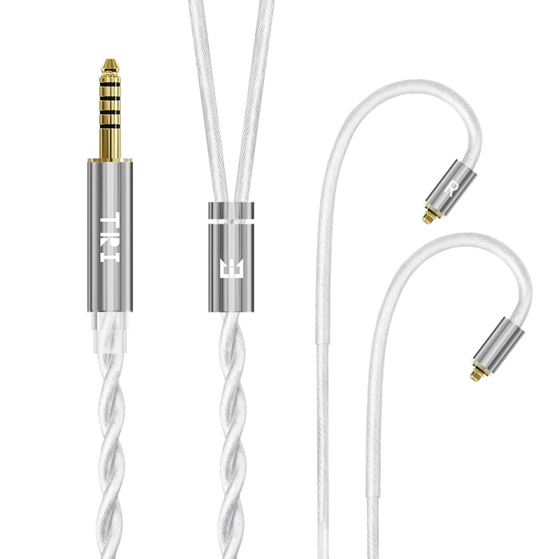 Tri nåde pro 2- kjerners sølvbelagt oppgraderingskabel til hodetelefoner, hifi-søler, iem-kabel med 3.5mm , 4.4mm , 2- pinner/mmcx-ørepropper til kz cca: Brun
