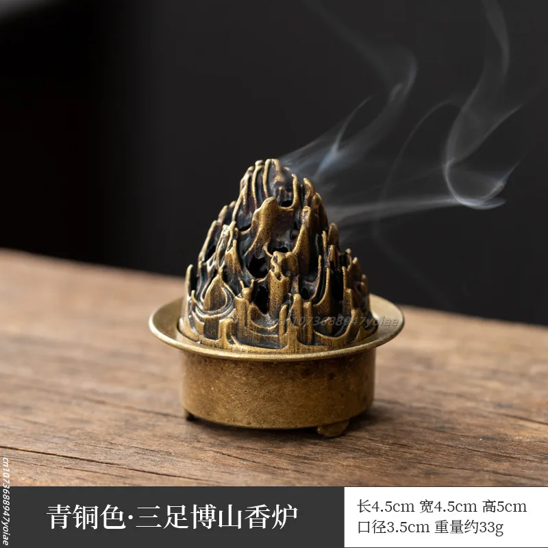 Antique Pocket Dragon Phoenix Incense Burner Hollow Incense Mini Ornaments Chinese Ancient Tea Desk Decor Office Decoration: Pink