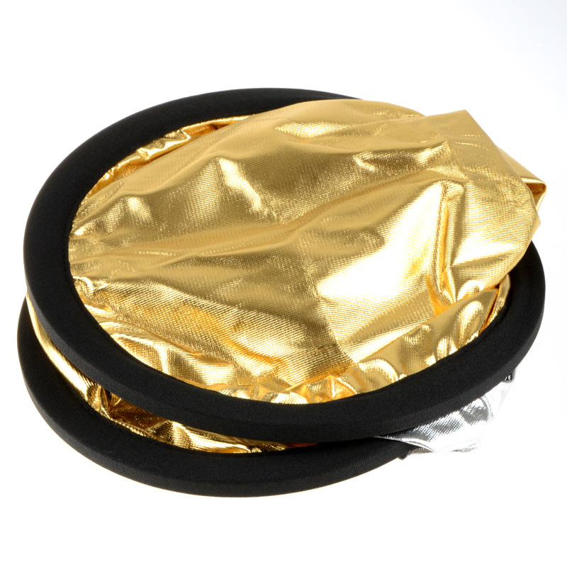 2 in 1 60cm 23inch Round Flash Studio Collapsible Refletor Light Disc Silver Gold Riflettore Reflector for Photo Studio Outdoor
