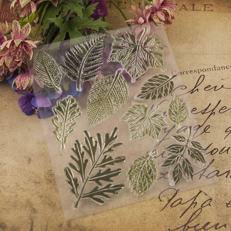 Maple Leaf transparent Silicone Clear Stamp for Scrapbooking Album DIY Craft Background Decoration Rubber Stamp