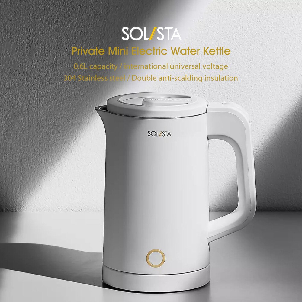 Xiaomi Youpin Solista 0,6 L Mini Wasser Wasserkocher 1000W Kleine Elektrische Wasserkocher 304 Edelstahl Wasserkocher 110V-240V