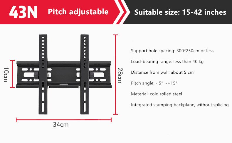 Wall TV support shelf 29 32 40 42 55 65 70 75 inches universal tv stand tv lift: 3
