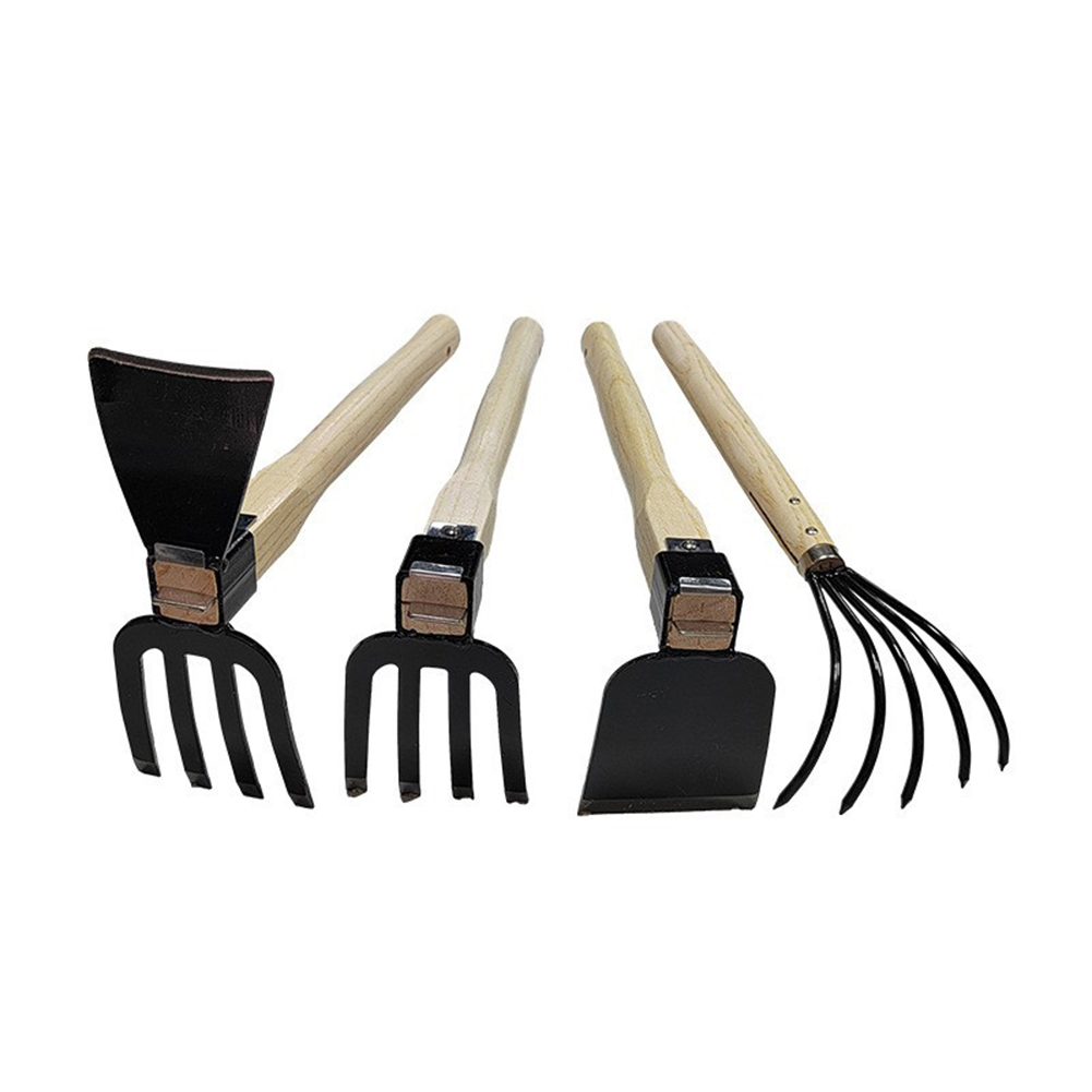 Garden Rake Cultivator with Wooden Handle Dual-purpose Hoe Mini Hoe and Cultivator for Digging Weeding Gardening and Cultivating