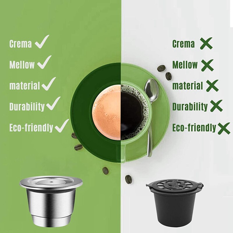 Coffee Capsule, Nespresso Refillable Capsules Reusable Nespresso Pod Espresso Coffee Pod Stainless Steel Compatible