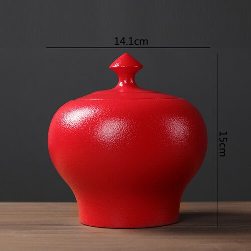 Modern Stoneware Tea Bag Storage Jar Ceramic Large-capacity Sealed Jar Candy Dried Fruit Storage Tank Tea Container Kitchen Tool: A
