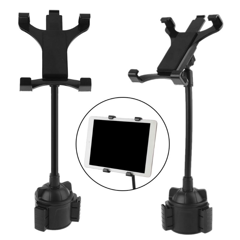 Universal Gooseneck Car Cup Holder Mount with Adjustable Flexible Neck Cradle for ipad Air/Mini and more 7-12&quot; Tablets K1KF