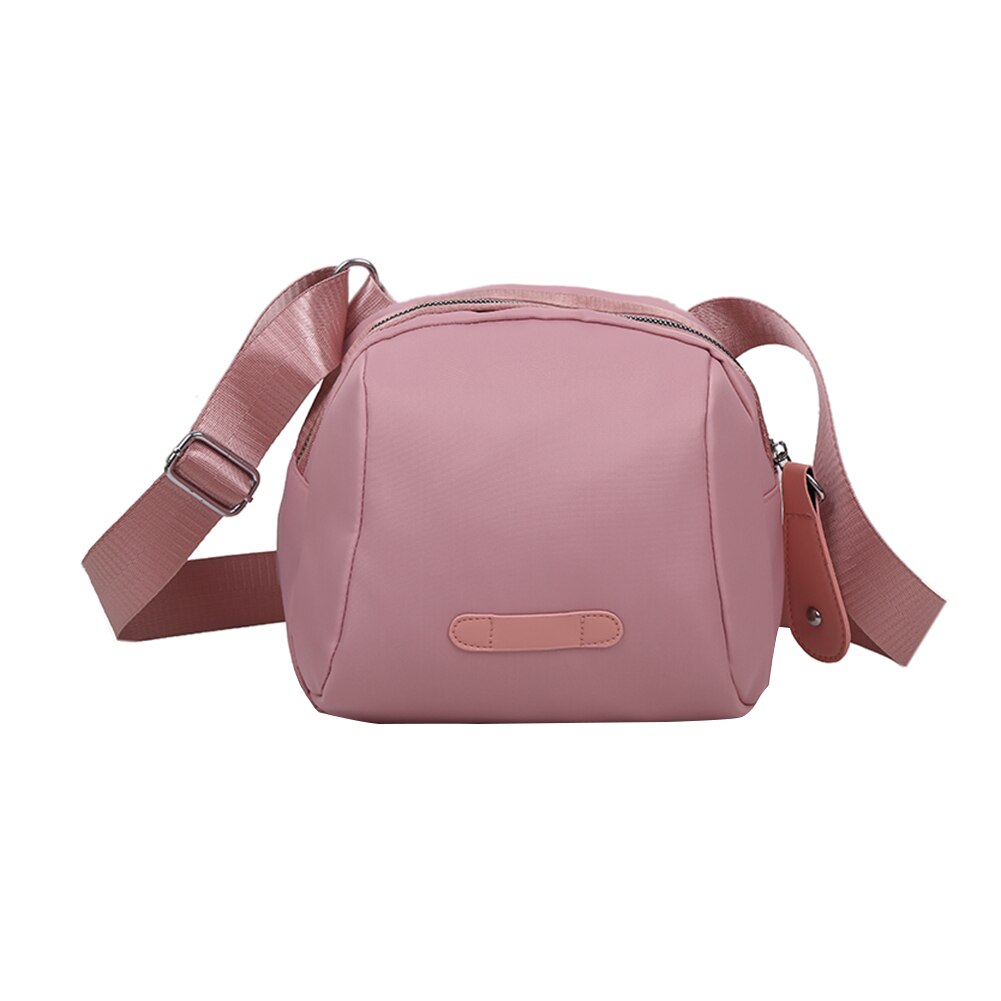 Nylon kvinnor axelväskor flicka damer axelväska kvinnlig handväska skal handväska blixtlås crossbody påse: Rosa