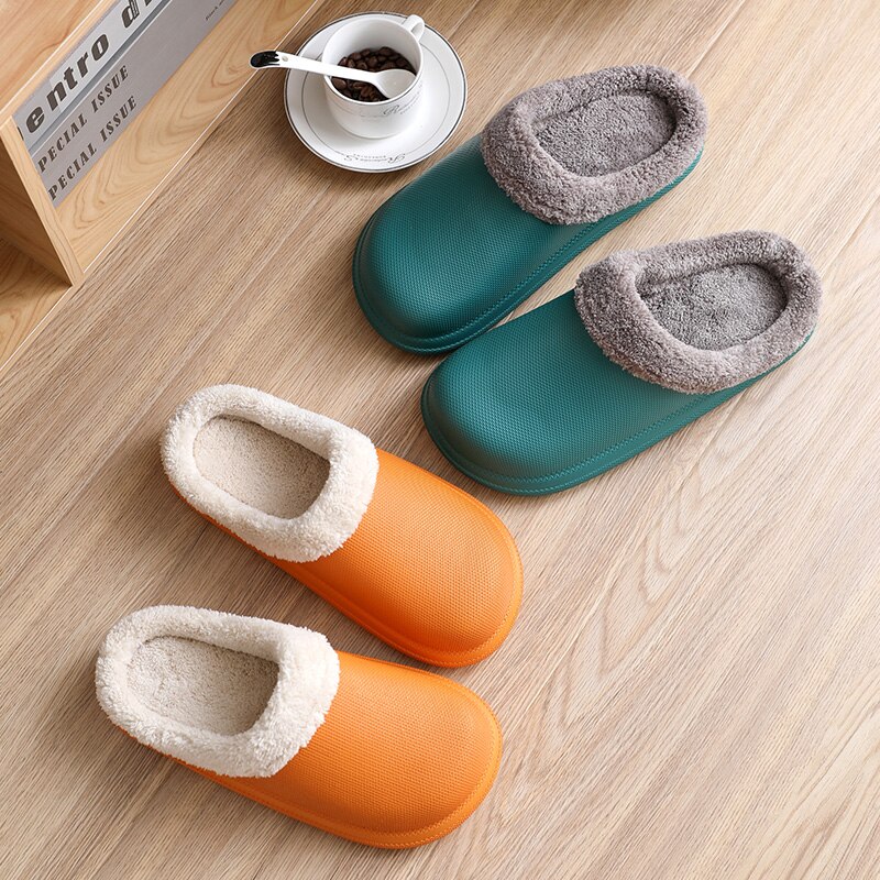 Paar binnen warme pantoffels winter tuin klompen schoenen vrouwen pluche pantoffels sandalen dames schoenen unisex bont muiltjes