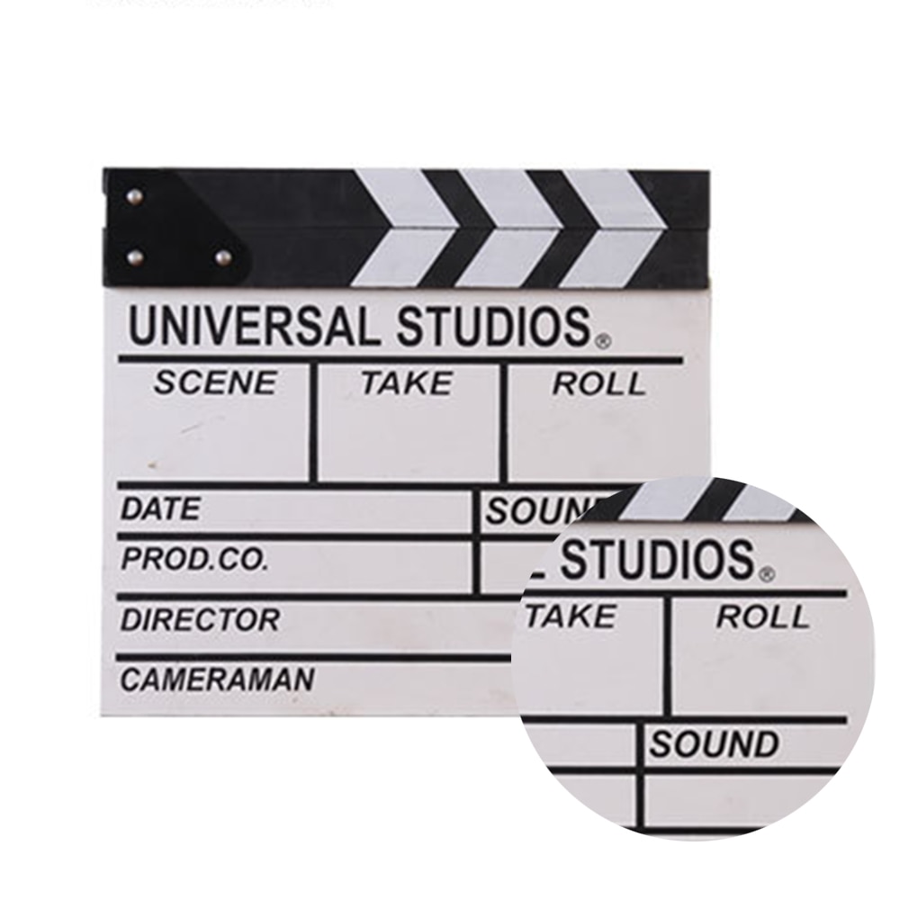 Wooden Director Movie Scene Clapperboard TV Video Clapper Board Film Photographic Prop Hanging Decorations