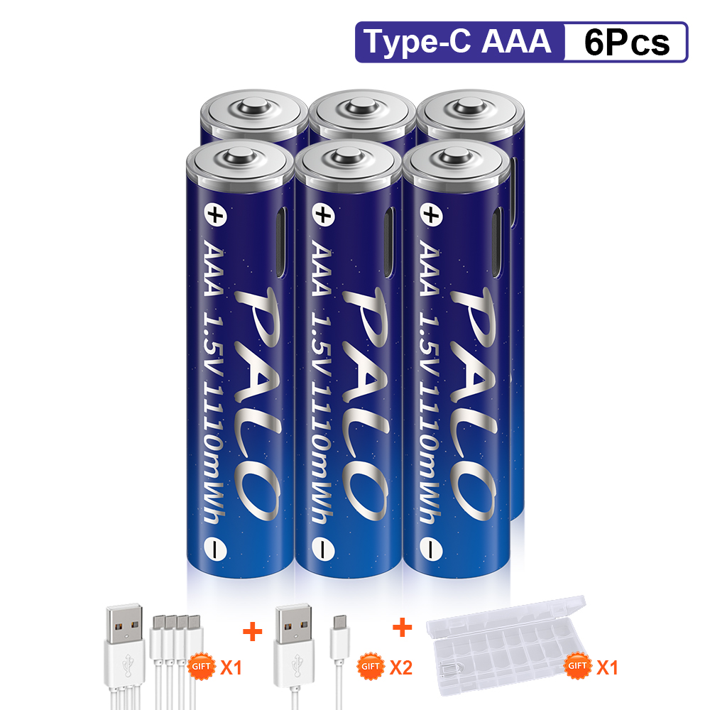Charge rapide 1.5V AAA batterie Lithium-ion 1110mWh AAA USB batterie Rechargeable au Lithium USB pour souris sans fil + câble USB: WHITE