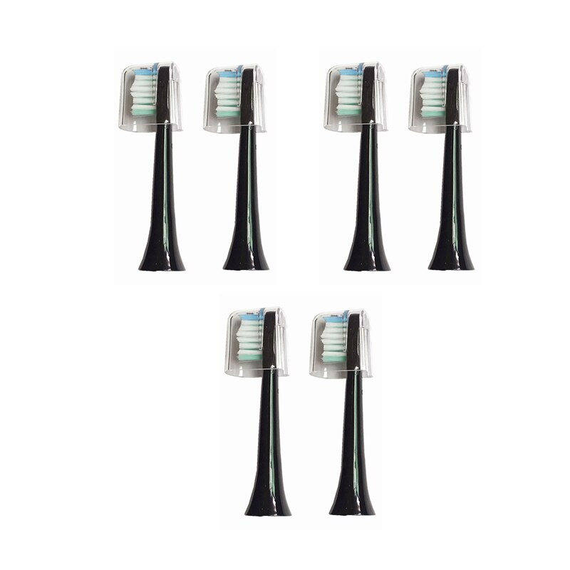 2 pcs Toothbrushes Head for Sarmocare S100 Ultrasonic Sonic Electric Toothbrush fit Digoo DG-YS11 Electric Toothbrushes Head: 6pcs black s100 head