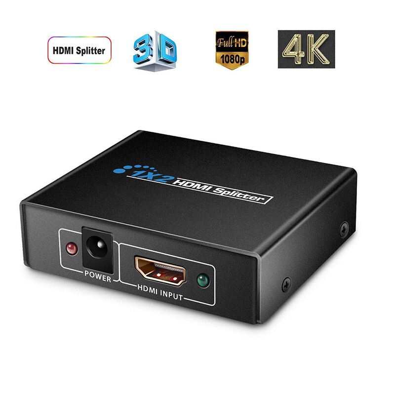 2 Port HDMI Splitter Full HD 1080p Video HDMI Switch Switcher 1X2 1X4 Split 1 In 2 Out Amplifier Display For HDTV DVD PS3