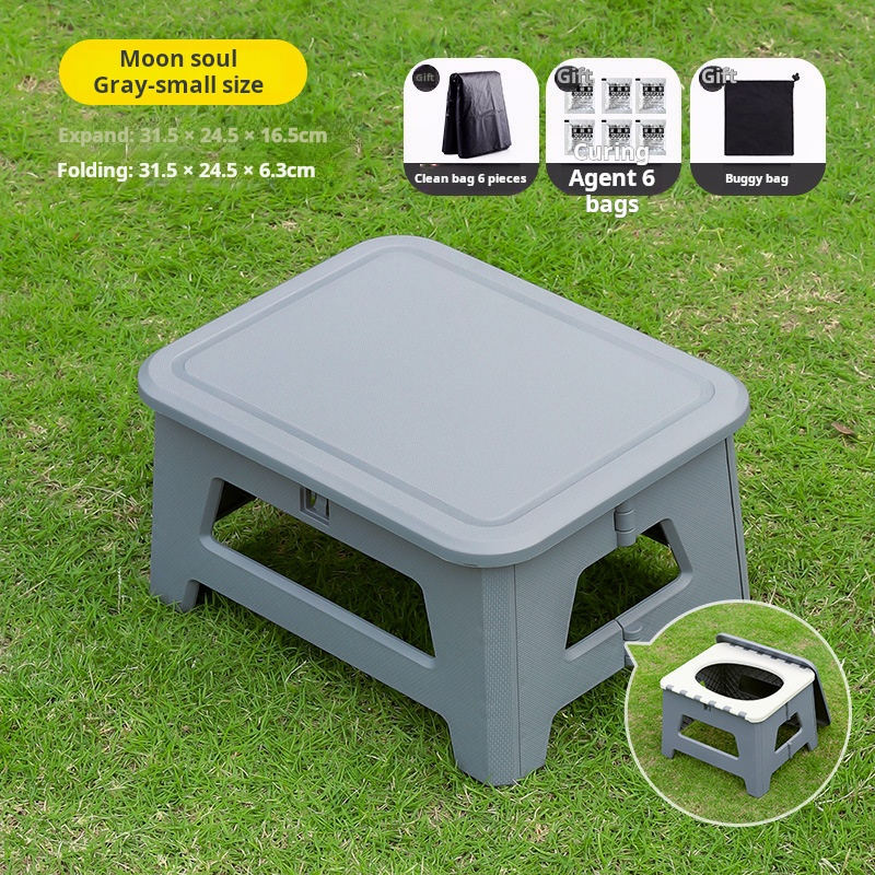 Buitentoilet, draagbaar noodtoilet voor op de camping, toiletbank voor volwassenen, geurvrij damestoilet, mobiel toilet: Blauw