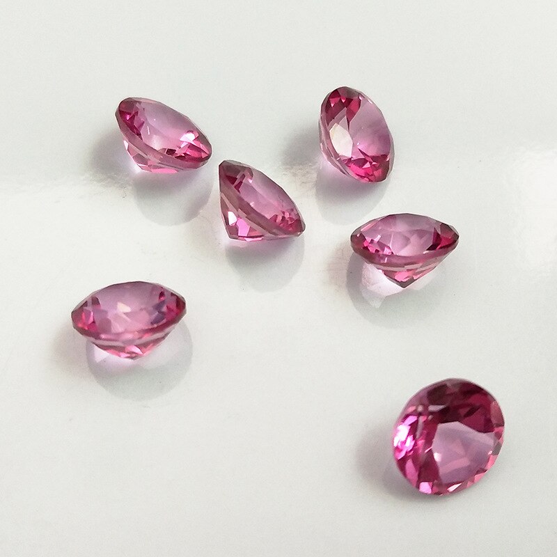 Wong Regen Top 1 PCS Natuursteen 7 MM Ronde Roze Topaz Losse Edelsteen DIY Stenen Decoratie Sieraden veel Bulk