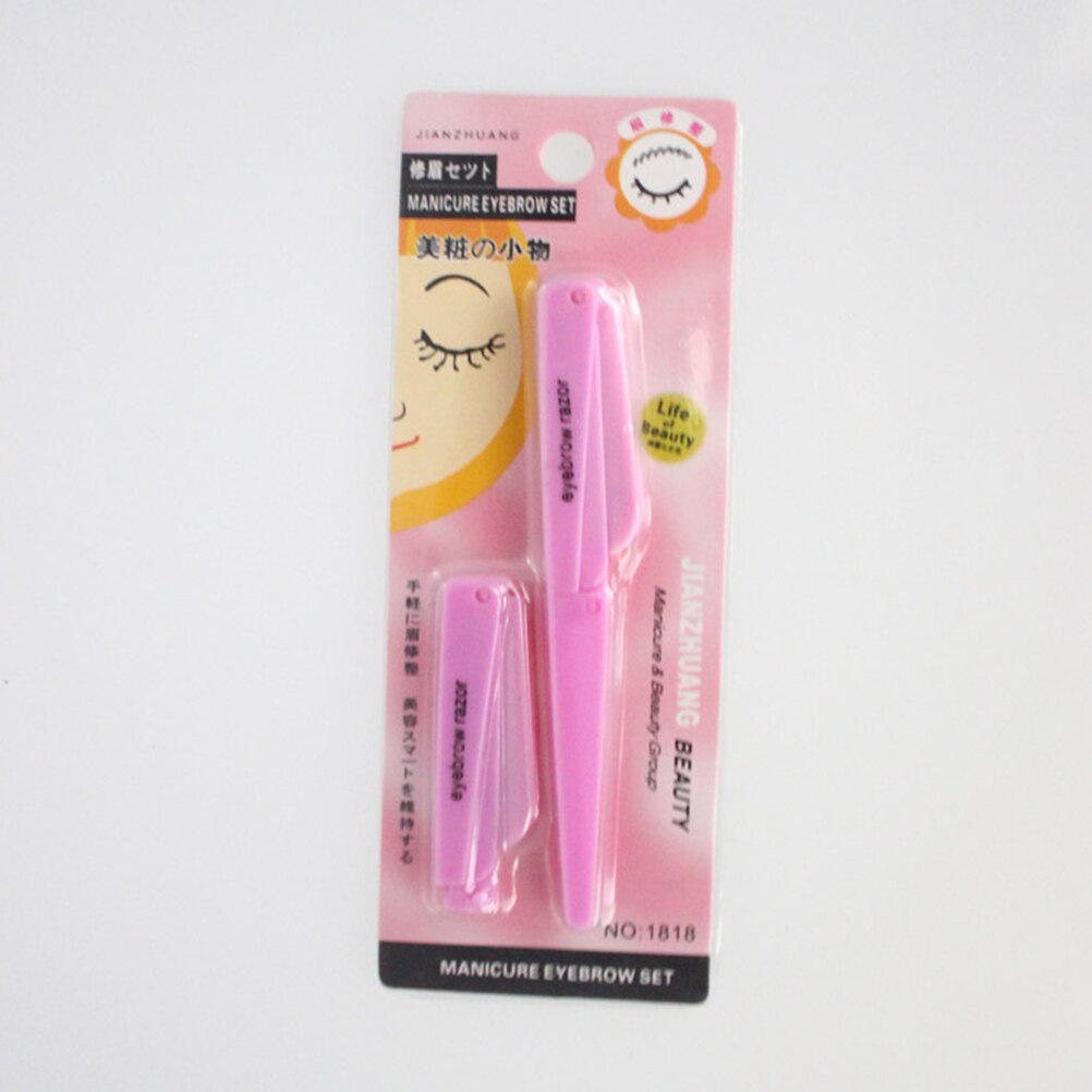 Set of Manual Portable Folding Facial Hair Shaver Trimmer Razor for Girl