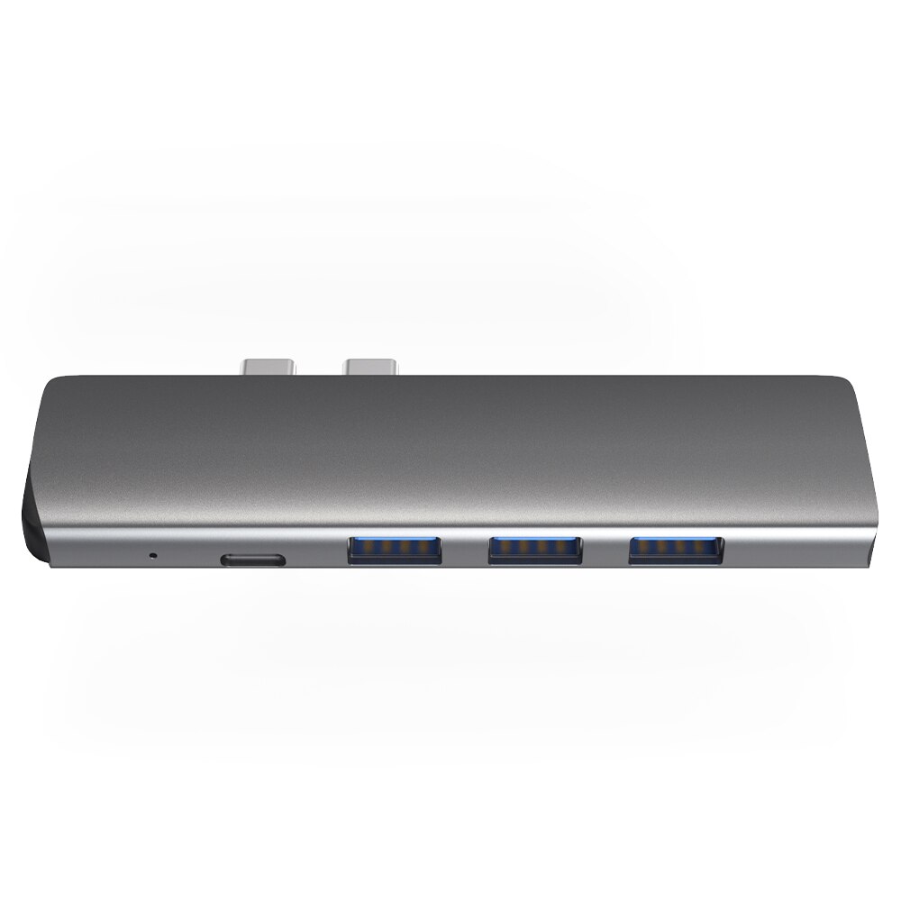 Usb 3.1 Type-C Hub Naar Hdmi Adapter 4K Thunderbolt 3 Usb C Hub Met Hub 3.0 Tf sd Reader Slot Pd Voor Macbook Pro/Air -: Dark Gray