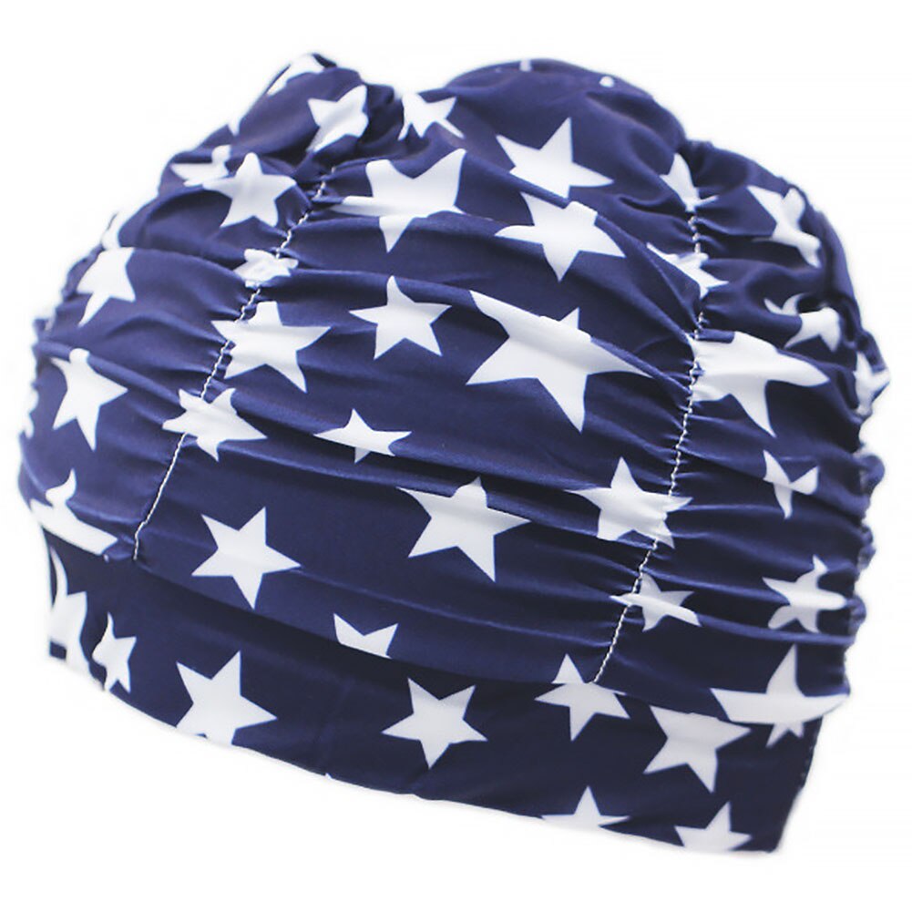 Women Swimming Cap Floral Printed Swim Pool Hat Beach Surfing Long Hair Ears Protection Summer Beach Swim Caps Free size: 5