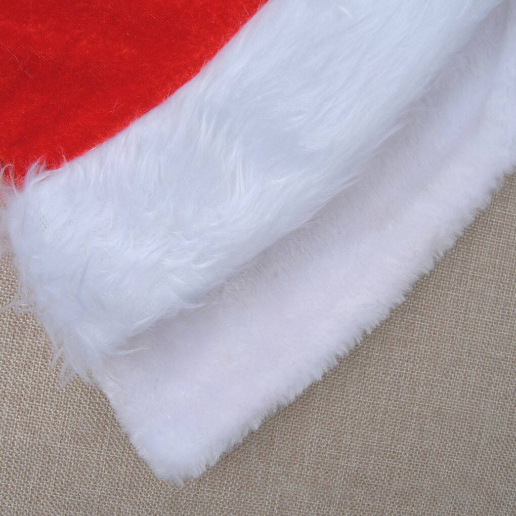 1pc Christmas Cap Thick Ultra Soft Plush Cute Santa Claus Fancy Dress Hat Christmas Hats Suitable For Both Adults And Children