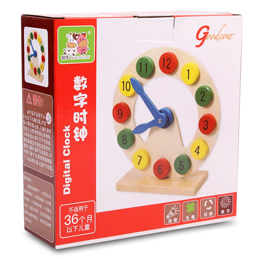 Educational Wooden Clock For Kids Over 36 Months Time Learning Numerical Mental Development Toy Educational Time Clock