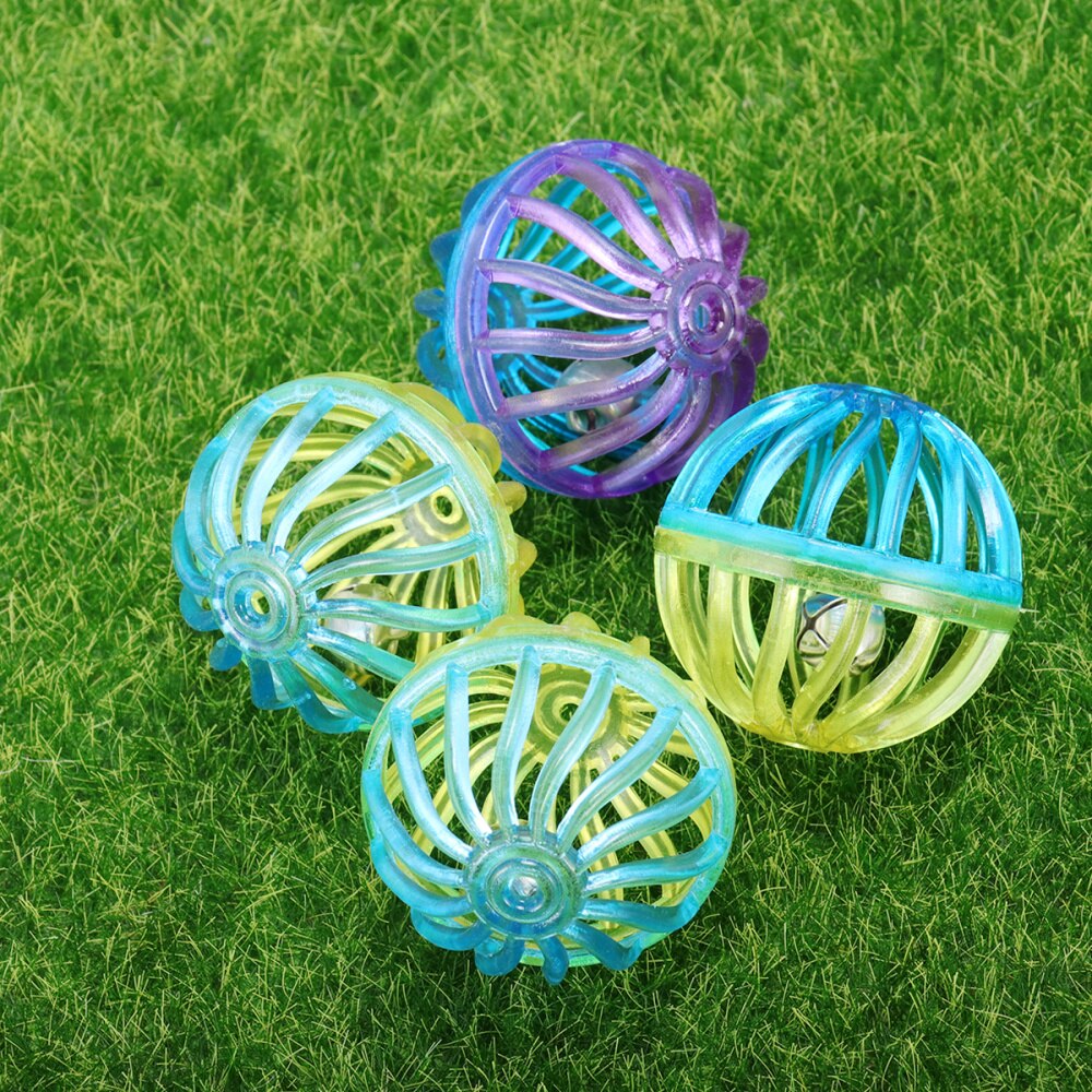 4pc plastic bellen, schattig, diverse kleuren, draagbaar, duurzaam, plastic bellen voor kleine huisdieren, puppy's en katten