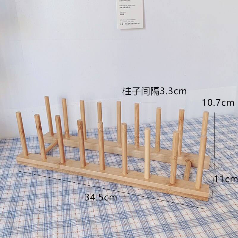 Japanese Wooden Storage Rack Retro Kitchen Storage Water Cups and Dishes Drain Rack Holding Solid Wood Shelves for Plate Racks