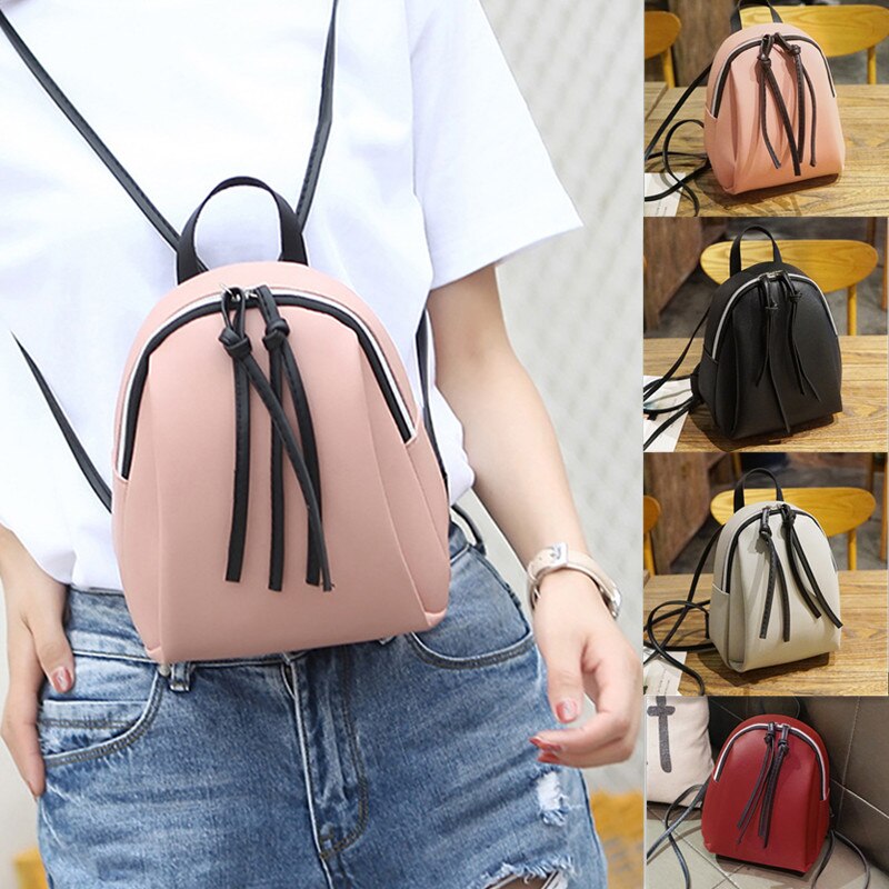 Mini Backpack Crossbody Bag For Teenage Girl PU leather Women Shoulder Phone Purse Female Backpack