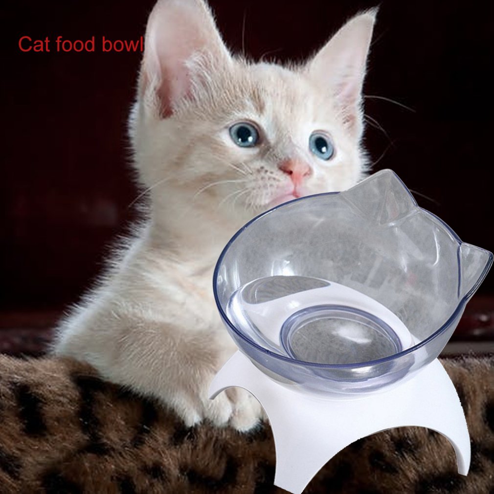 Transparent Cat Bowls With Stand Pet Feeder Double Food Diner Bowl Set Perfect For Cats And Ultra Small Dog
