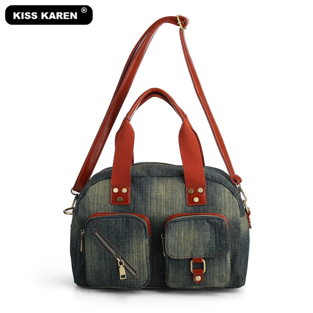 neue Stilvolle Frauen Totes Geräumig und Langlebig Damen Handtaschen Jeans Schulter Taschen Frauen Casual Tote Tasche Denim-waschen blau