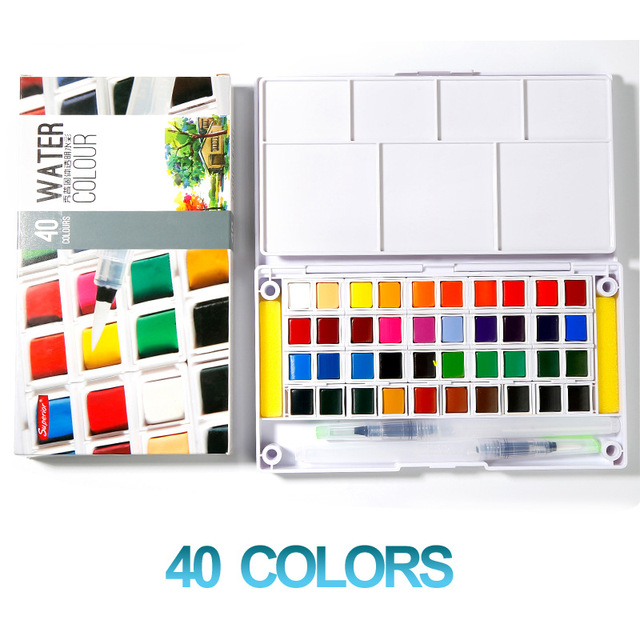 Juego de acuarelas de colores sólidos, Set Superior de 12/18/24/30/36/40/48 colores, para artistas, dibujo, pintura, pigmento de acuarela, suministros de arte