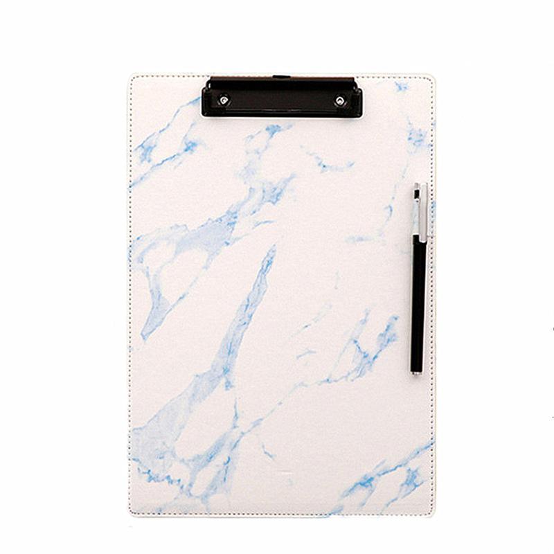 Marble A4 Size Clipboard File Folder Stationery Board Hard Board Writing Plate Clip Report Office Supplies for Office School: Yellow