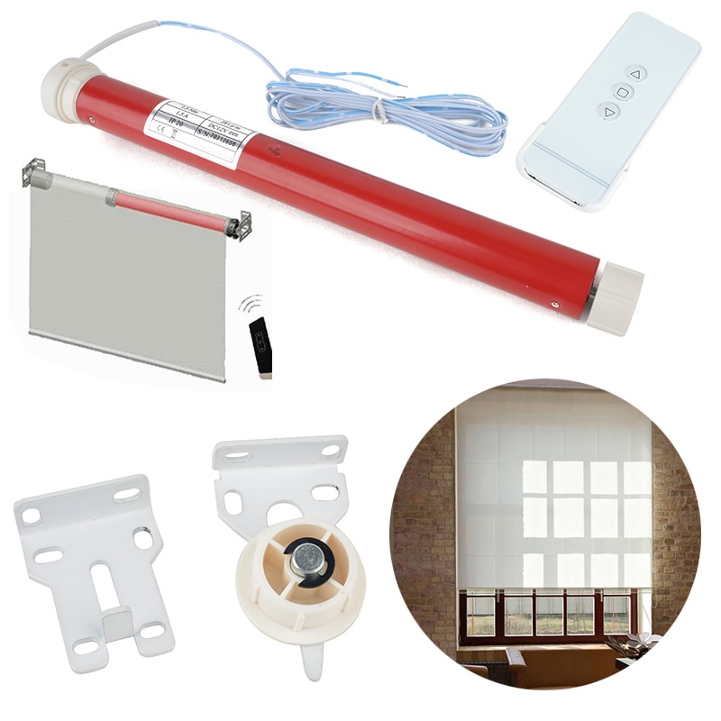 DC 12V DIY Electric Roller Blind Shade Tubular Motor Kit with Remote Controller For Home Curtain Accessories Part