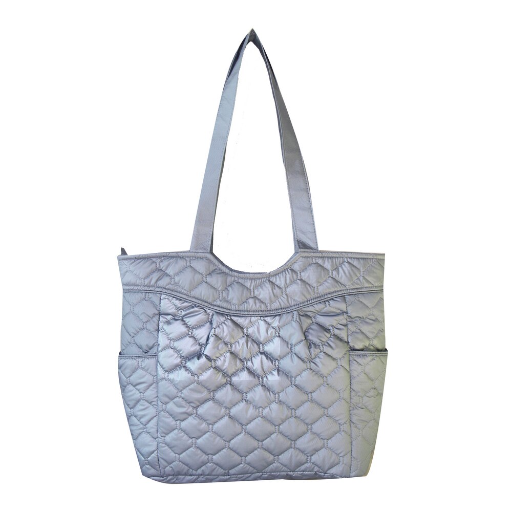 Quilted Stitching puffer tote bag casual bag light weight padding bag: Default Title