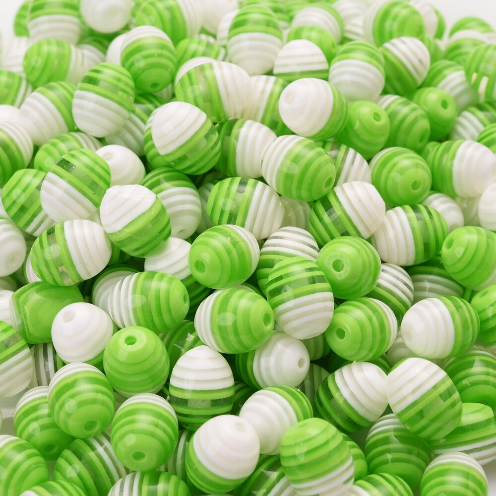 30 stück 8 x 10mm farbige acryl-streifenperlen, Oval, weiß, bunte mischung, abstandshalterperlen für schmuckherstellung, diy-armbänder, handgefertigte schmuckteile: 3