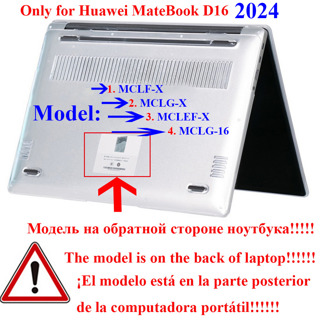 MCLG-X Case for Huawei Matebook D16 16Inch Model MCLF-X MCLG-16 MCLEF-X Crystal and Matte PC Cover Laptop Protective Shell