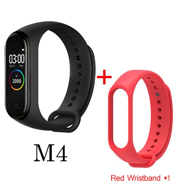 M4 Blutdruck Sauerstoff Verbunden Uhr IP67 Wasserdichte Fitness Armbinde Aktivität Tracker Sport Clever Uhren Für IOS Android: Schwarz mit Gurt 5