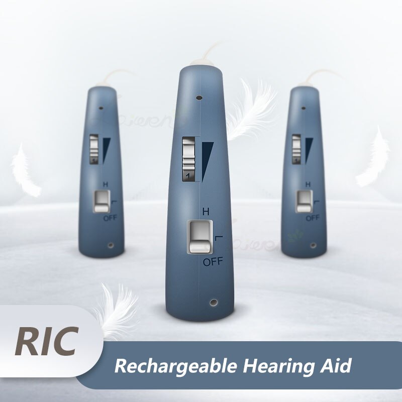 Ear Hearing Aids Rechargeable Sound Amplifier Digital Hearing Aid Wireless Headphones audifonos para sordera: Metallic Blue