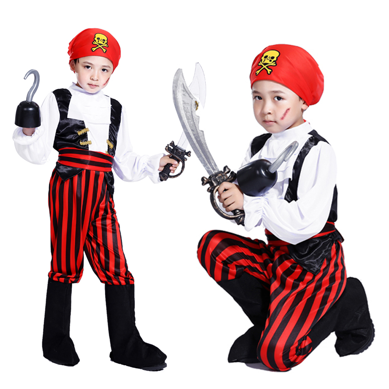 boys pirate captain Halloween costume masquerade costume performance clothing Children's costumes